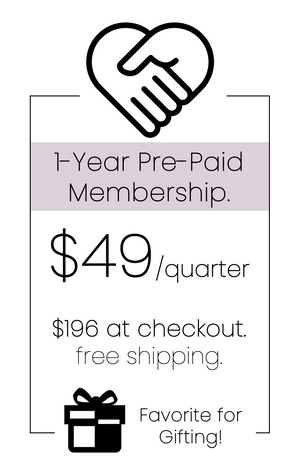 Box explaining 1-Year Pre-Paid Membership at $49/quarter or $196 at checkout