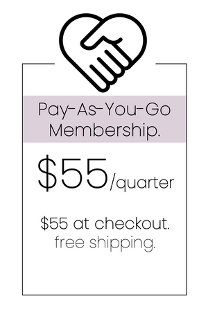Box explaining "Pay-As-You-Go" Membership at $55/quarter and $55 at checkout